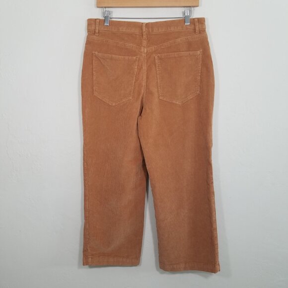 Express Corduroy High Rise Cropped Wide Leg Stretch Pants Size 12 - Picture 4 of 8